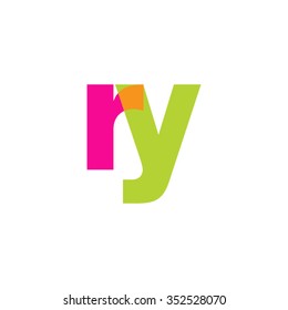 lowercase ry logo, pink green overlap transparent logo, modern lifestyle logo