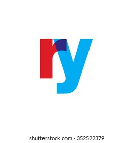 lowercase ry logo, red blue overlap transparent logo