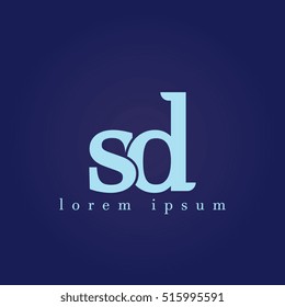 lowercase s and d vector logo. sd initial design template for download