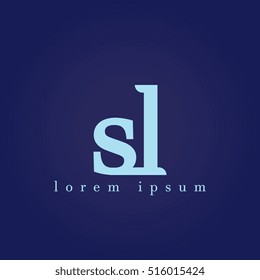 lowercase s and l vector logo. sl initial design template for download