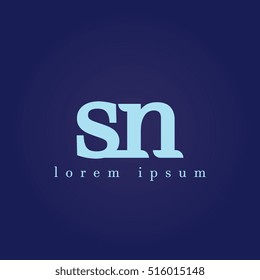 lowercase s and n vector logo. sn initial design template for download