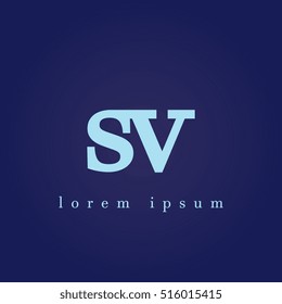lowercase s and v vector logo. sv initial design template for download
