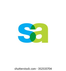 lowercase sa logo, blue green overlap transparent logo