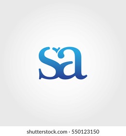 Lowercase sa Logotype. Blue Letter Logo. Letter Abbreviations. Vector Template Element.