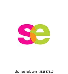 lowercase se logo, pink green overlap transparent logo, modern lifestyle logo