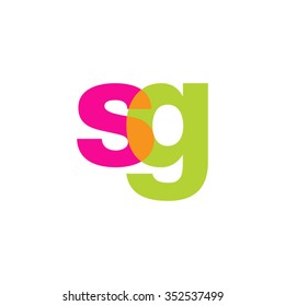 lowercase sg logo, pink green overlap transparent logo, modern lifestyle logo