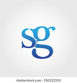 Lowercase sg Logotype. Blue Letter Logo. Letter Abbreviations. Vector Template Element.
