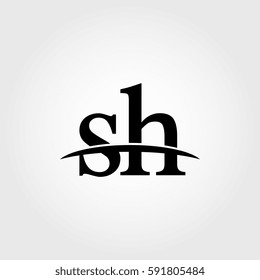 Lowercase sh black logo