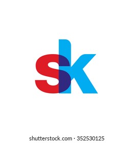 lowercase sk logo, red blue overlap transparent logo
