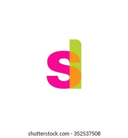 lowercase sl logo, pink green overlap transparent logo, modern lifestyle logo