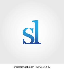 Lowercase sl Logotype. Blue Letter Logo. Letter Abbreviations. Vector Template Element.