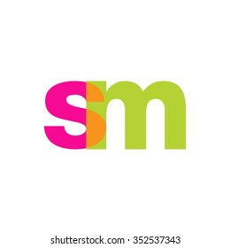 Lowercase Sm Logo Pink Green Overlap Stock Vector (Royalty Free ...