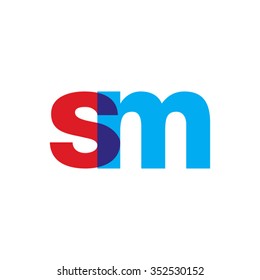 Lowercase Sm Logo Red Blue Overlap Stock Vector (Royalty Free ...