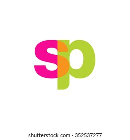 lowercase sp logo, pink green overlap transparent logo, modern lifestyle logo