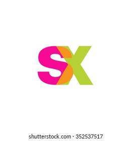 lowercase sx logo, pink green overlap transparent logo, modern lifestyle logo