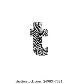 Logo-Design in Kleinbuchstaben und Fingerabdruck