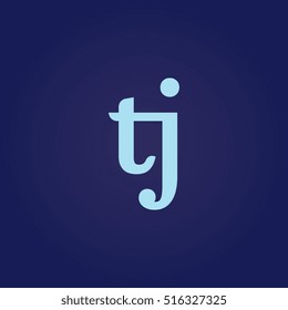lowercase t and j vector logo. tj initial design template for download