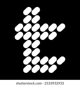 The lowercase "t" letter design is made of dots (like stones). This letter design also looks minimalist, aesthetic, professional, sporty, unique, and of course very cool.