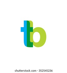 lowercase tb logo, blue green overlap transparent logo