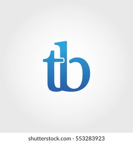 Lowercase tb Logotype. Blue Letter Logo. Letter Abbreviations. Vector Template Element.