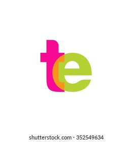 lowercase te logo, pink green overlap transparent logo, modern lifestyle logo