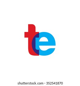 lowercase te logo, red blue overlap transparent logo