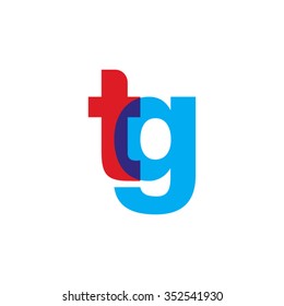 Lowercase Tg Logo Red Blue Overlap Stock Vector (Royalty Free) 352541930