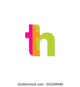 lowercase th logo, pink green overlap transparent logo, modern lifestyle logo