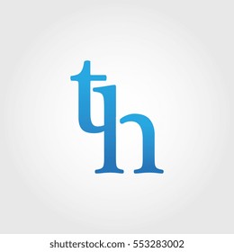 Lowercase th Logotype. Blue Letter Logo. Letter Abbreviations. Vector Template Element.
