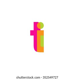 lowercase ti logo, pink green overlap transparent logo, modern lifestyle logo