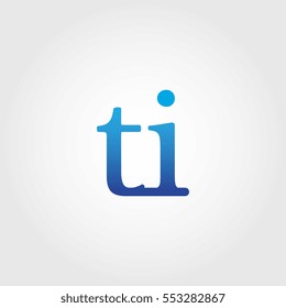 Lowercase ti Logotype. Blue Letter Logo. Letter Abbreviations. Vector Template Element.
