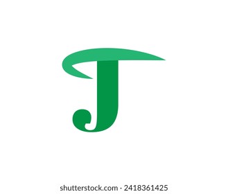 lowercase tj logo, blue green overlap transparent logo design.