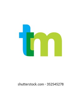lowercase tm logo, blue green overlap transparent logo