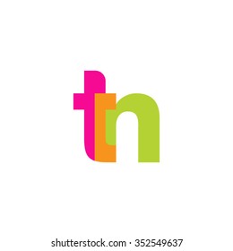lowercase tn logo, pink green overlap transparent logo, modern lifestyle logo