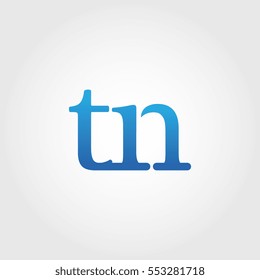 Lowercase tn Logotype. Blue Letter Logo. Letter Abbreviations. Vector Template Element.