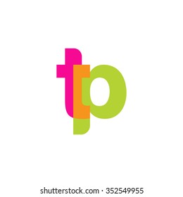 lowercase tp logo, pink green overlap transparent logo, modern lifestyle logo