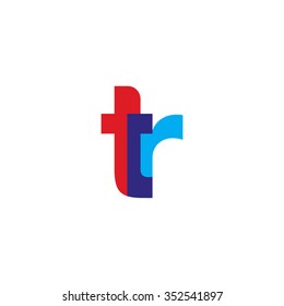 lowercase tr logo, red blue overlap transparent logo