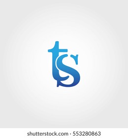 Lowercase ts Logotype. Blue Letter Logo. Letter Abbreviations. Vector Template Element.