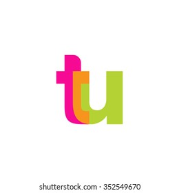 lowercase tu logo, pink green overlap transparent logo, modern lifestyle logo