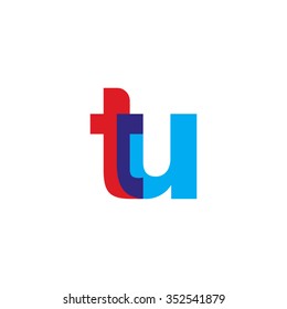 lowercase tu logo, red blue overlap transparent logo