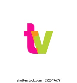 lowercase tv logo, pink green overlap transparent logo, modern lifestyle logo