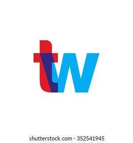 lowercase tw logo, red blue overlap transparent logo