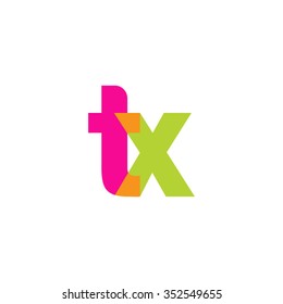 lowercase tx logo, pink green overlap transparent logo, modern lifestyle logo