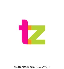 lowercase tz logo, pink green overlap transparent logo, modern lifestyle logo