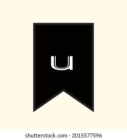 Lowercase u for party wall decoration, such as Wedding, Birthday, Engagement. Alphabet icon vector