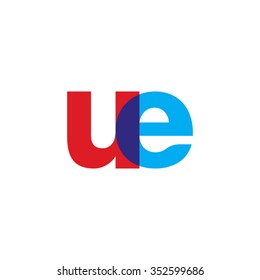 lowercase ue logo, red blue overlap transparent logo