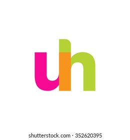 lowercase uh logo, pink green overlap transparent logo, modern lifestyle logo