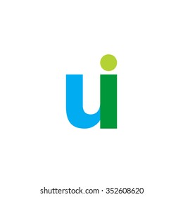 lowercase ui logo, blue green overlap transparent logo