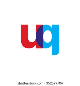 lowercase uq logo, red blue overlap transparent logo