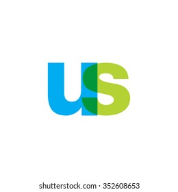 lowercase us logo, blue green overlap transparent logo